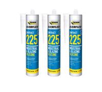 Everbuild 225 Contract Industrial Glazing Silicone Sealant 295Ml - Pack Of 3