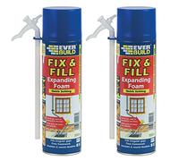 Everbuild 2Pc 500Ml Fill & Fix Quick Setting Polyurethane Expanding Foam White