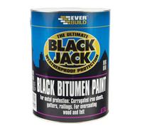 Everbuild 3 X 5 Litres 901 Black Bitumen Paint BlackJack Weatherproof Protection