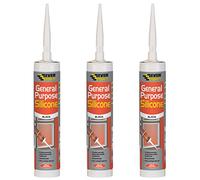 Everbuild 3 X General Purpose Silicone Black 310ml EVBGPSBL