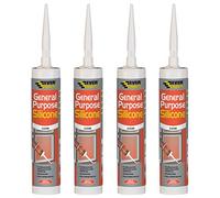Everbuild 4 X General Purpose Silicone Clear 310ml EVBGPSCL