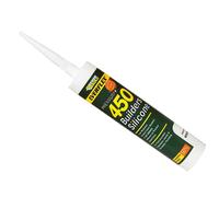 Everbuild 450 Builders Silicone Sealant Buff 310Ml in White Everbuild White