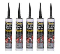 Everbuild 5 X Roof & Gutter Sealant Black 310ml EVBROOFBL