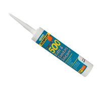 Everbuild 500 Bath & Sanitary Silicone Sealant Ivory 290Ml in White Everbuild White