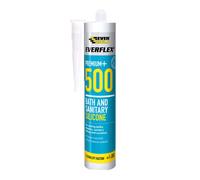 Everbuild 500TR-EB Everflex Bath and Sanitary Silicone, Anti-Fungal Silicone Sealant, Transparent, 295 ml