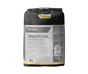 Everbuild 700 TileSet Universal Floor and Wall Tile Adhesive, Grey, 20 kg