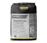 Everbuild 700 TileSet Universal Waterproof Floor and Wall Tile Adhesive, White, 20 kg