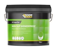 Everbuild 701 Non-Slip Tile Adhesive - Ready-Mixed Acrylic, High Strength, White 14kg