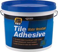 Everbuild 702 Water Resistant Tile Adhesive - Ready Mixed - Acrylic Based - Water Resistant - High Strength - Off White - 7.5kg