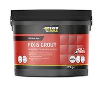 Everbuild 703 Fix And Grout Tile Adhesive - Ready Mixed - Anti-Mould - Water Resistant - High Strength - Brilliant White - 3.75kg