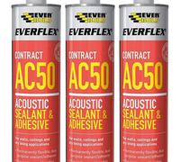 Everbuild Ac50 High Strength Acoustic Sealant & Adhesive - 380Ml - White (Pack Of 3)