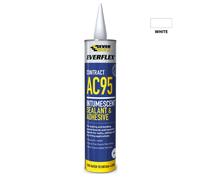 Everbuild Everflex AC95 Intumescent Sealant and Adhesive - Mould Resistant - Non-Flammable - Water-Based - Solvent-Free - White - 900ml