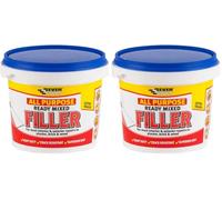 Everbuild All Purpose Ready Mixed Filler - Interior And Exterior Use - White - 1Kg (Pack of 2)