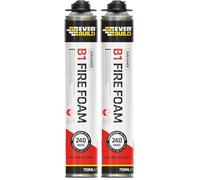 Everbuild B1 Expanding Fire Foam - Gun Grade - Fire Resistant Properties - Polyurethane Formula - Quick Setting - Aerosol - Pink - 750ml (Pack of 2)