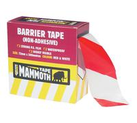Everbuild Mammoth Non-Adhesive and Durable Polythene Barrier Tape, Suitable for Cordoning Off Areas - Red-White - 72mm x 500m
