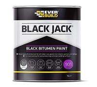 Everbuild Black Jack 901 Bitumen Paint - Solvent Based - Black - 1 Litre