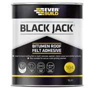 Everbuild Black Jack 904 Roof Felt Adhesive - High Strength - Black - 1 Litre