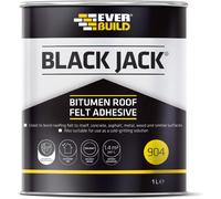 Everbuild Black Jack 904 Roof Felt Adhesive High Strength Black 1 Litre 486992