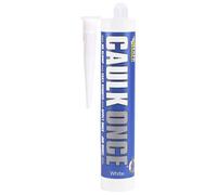 Everbuild Caulk Once Acrylic Caulk White 295Ml - Premium Flexible Filler & Sealant - Fast Drying, Low Shrink & Overpaintable