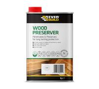 Everbuild Clear Wood Preserver Quick Dry Interior Exterior Treatment 1L 482976