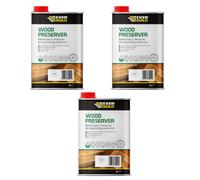 Everbuild Clear Wood Preserver Quick Dry Interior Exterior Treatment 1L - Pack Of 3