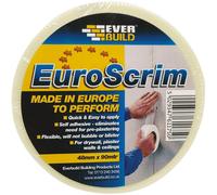 Everbuild - EuroScrim - Self-Adhesive Scrim Tape - High-Tack Adhesive - Off White - 48mm x 90m