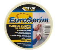 Everbuild - EuroScrim - Self-Adhesive Scrim Tape - High-Tack Adhesive - Off White - 48mm x 90m