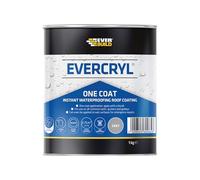 Everbuild Evercryl One Coat Instant Waterproofing - Suitable for Roofs, Gutters and Gulleys - Grey - 1kg