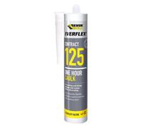 Everbuild Everflex 125 One Hour Caulk C4 White, 380Ml - Flexible Filler & Sealant For Gaps - Cracks & Decorating