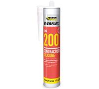 Everbuild Everflex 200 Contractors LMA Silicone Sealant - Suitable for Interior and Exterior Use - Quick Curing - Waterproof - White - 295ml