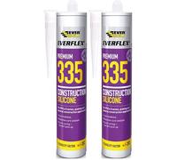 Everbuild Everflex 335 Premium Construction Silicone Sealant - Low Modulus Sealant - Quick Curing - Anti-Mould - Brown - 295ml (Pack of 2)