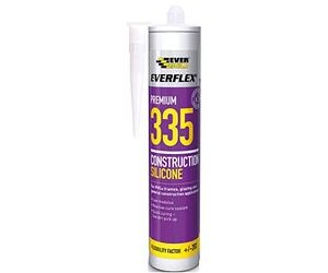 Everbuild Everflex 335 Premium Construction Silicone Sealant - Low Modulus Sealant - Quick Curing - Anti-Mould - Bronze - 295ml
