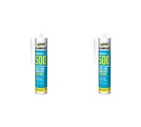 Everbuild Everflex 500 Bath and Sanitary Silicone, Anti-Fungal Silicone Sealant, Grey, 295 ml (Pack of 2)
