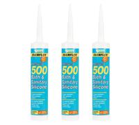 Everbuild Everflex 500 Bath And Sanitary Silicone Silicone Sealant, Manhattan Grey, 295 Ml (Pack Of 3)