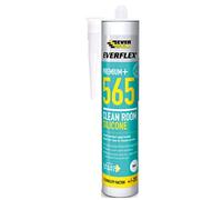 Everbuild Everflex 565 Premium+ Clean Room Silicone Sealant - Mould And Bacteria Resistant - White - 295ml