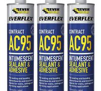 Everbuild Everflex Ac95 Intumescent Sealant & Adhesive White 900Ml (Pack Of 3)