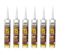 Everbuild Everflex Contract 115 GP Building Mastic, Grey, Oil Based, 285ml, Pack of 6