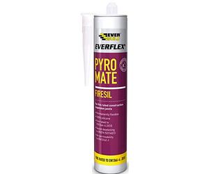 Everbuild Everflex Pyro Mate Firesil Fire Protection Silicone Sealant - Neutral Cure - Excellent Weathering Properties - White - 295 ml