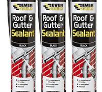 Everbuild Everflex Roof And Gutter Sealant, Black, 300Ml (Pack Of 3)