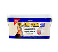 Everbuild Fill and Skim Ready Mixed Plaster Substitute - One Coat Patching Plaster -No Sanding Required -White - 5 Litre