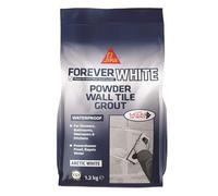 Everbuild Forever White Powder Wall Tile Grout - Water Resistant - Contains Mould Shield - Suitable For Interior Use Only - Arctic White - 1.2kg box