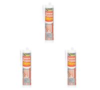 Everbuild General Purpose Silicone Sealant - Waterproof - Suitable for Interior and Exterior Use - Clear - 280ml (Pack of 3)