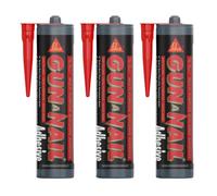 Everbuild Gun A Nail High Strength Building Adhesive White 295 Ml (Pack Of 3) - Gap Filling, Quick Grab Building