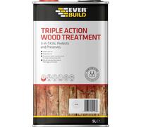 Everbuild LJUN05 Triple Action (Kills, Protects and Preserves) Wood Treatment, Clear, 5 Litre