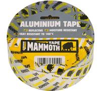 Everbuild Mammoth Aluminium Tape - Heat Resistant to 180°C - Light Reflective - Excellent Moisture Resistance - Silver - 75mm x 45m Roll