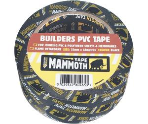 Everbuild Mammoth Builders PVC Tape, Black, 75 mm x 33 m