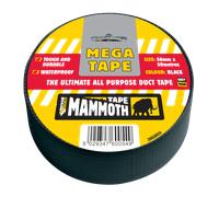 Mega Mammoth All Purpose Duct Tape Black 50mm 50m