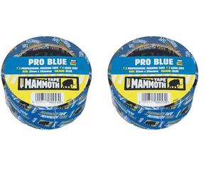 Everbuild Mammoth Pro Blue Masking Tape - Easy Tear - High Heat Resistance - UV Resistant - Blue -25mm x 33m Roll (Pack of 2)