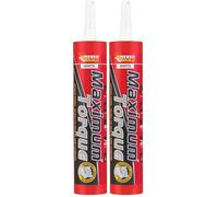 Everbuild Maximum Torque Grab Adhesive - High Strength - Hybrid Polymer Formula - Interior and Exterior Use - White - 290ml (Pack of 2)