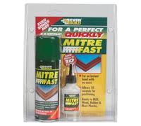 Everbuild Mitre Fast Two Part Bonding Kit - Suitable for Mitre Joints - Industrial Grade - Clear - 50g Adhesive/200ml Activator